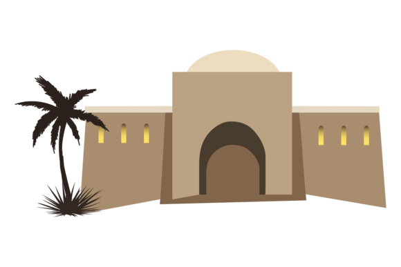 Arabic Building Facade Color Icon: Islam — Graphics & Crafts