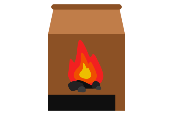 Barbecue Charcoal Bag Color Icon. Grill: Graphics & Illustrations