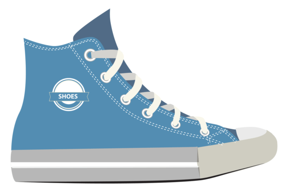 Blue Sport Shoe Color Icon: Casual Sneak Graphics
