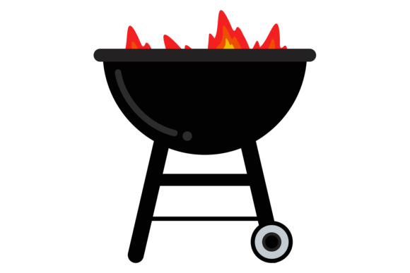 Burning Grill Color Icon: Graphics & Illustrations