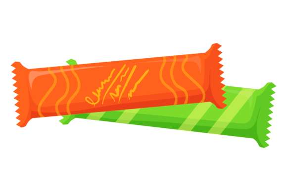 Candy Bars Color Icon. Sweet Snack Pack Graphics