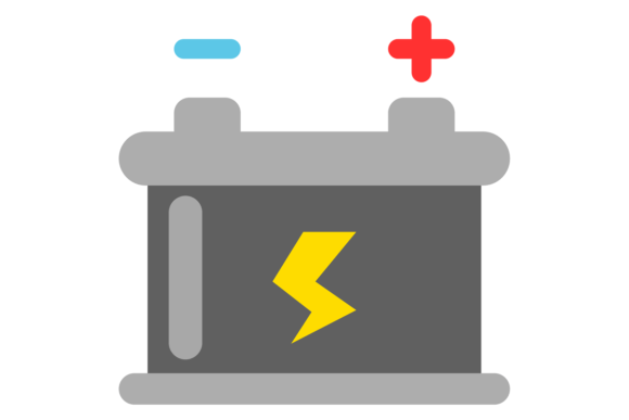 Car Accumulator Color Icon. Auto Battery Graphics & Illustrations