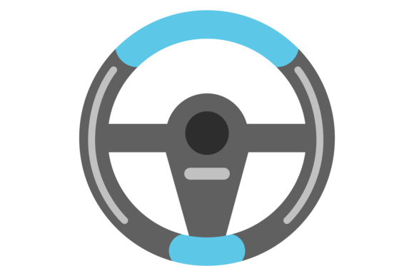 Car Steering Wheel Color Icon. Driving S Graphics