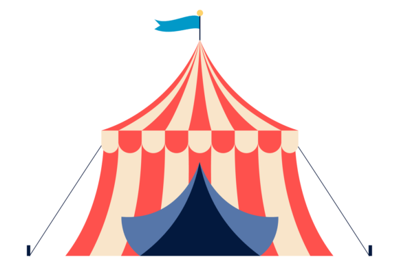 Carnival Tent Color Icon Graphics & Illustrations