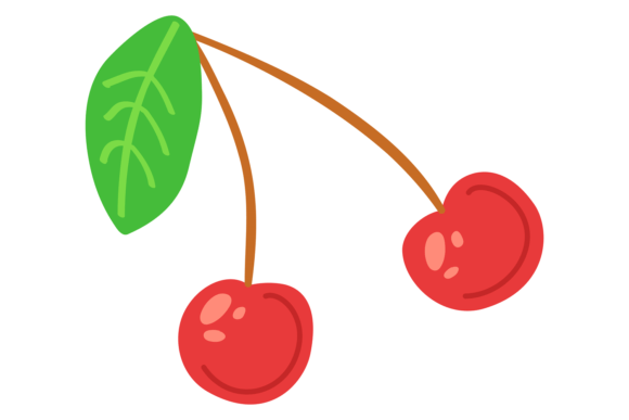 Cherries Color Icon: Garden Red Berries Graphics & Illustrations