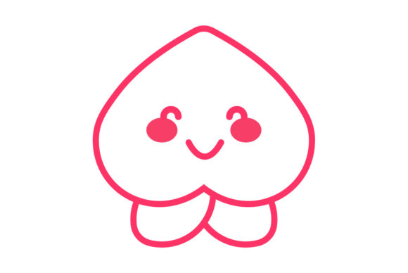 Chinese New Year Icon Peach Line Color