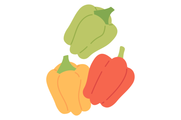 Color Bell Peppers. Paprika Icon. Natura Graphics