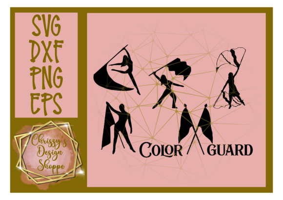 Color Guard Silhouette Bundle: Graphics for Crafts