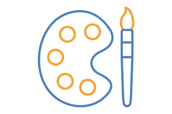 Color Palette Blue Orange Line Icon: Graphics & Icons
