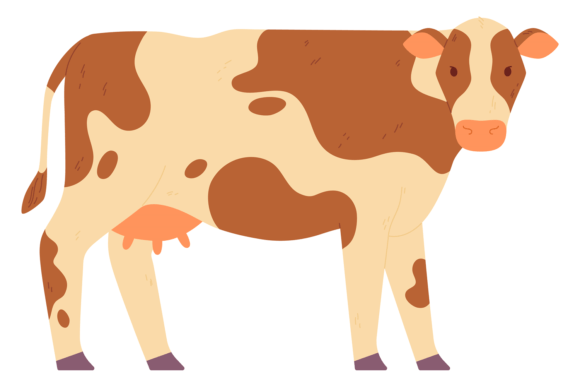 Cow Icon Graphics: Farm Livestock Illustrations