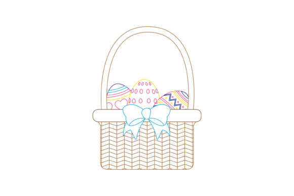 Easter Basket Blue Ribbon Color Line