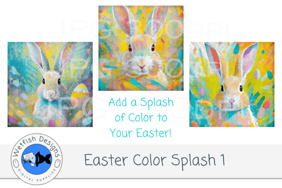 Easter Bunny Color Splash Set 1 Graphics & Backgrounds