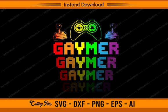 Gamer Vintage Rainbow Color Graphics for Crafts