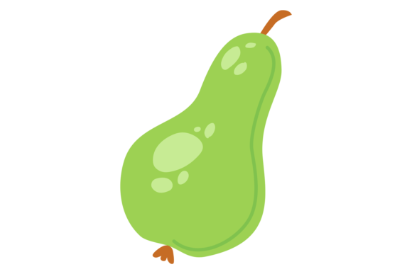 Green Pear Color Icon. Sweet Fresh Fruit Graphics