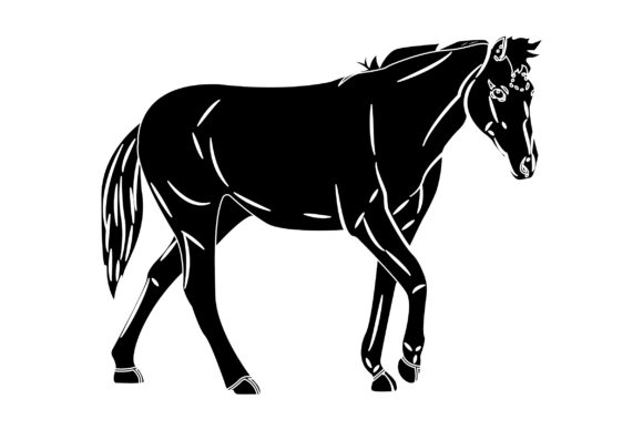 Horse Vector Design Solid Color: Graphics & Illustrations
