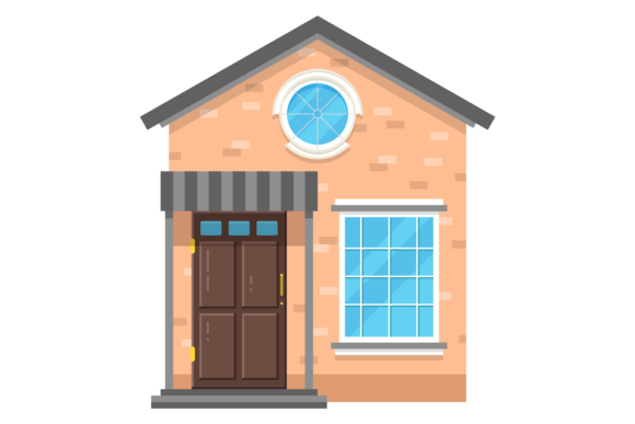 House Icon: Color Architecture Front — Graphics & Illustrations
