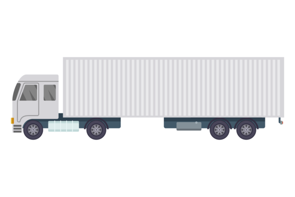 Lorry Color Icon: Cargo Truck Side View Graphics