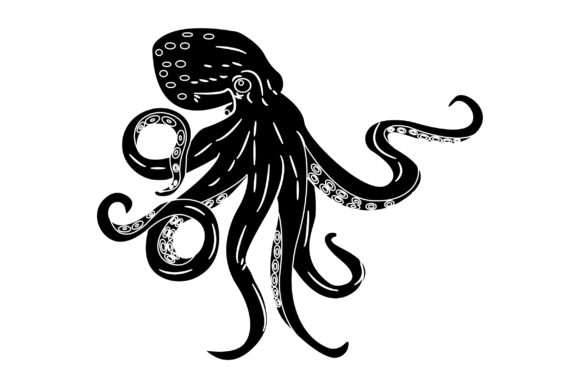 Octopus Vector Design Solid Color Graphics & Illustrations
