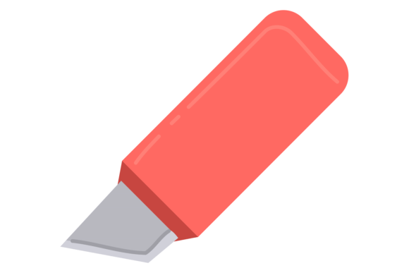 Paper Knife Color Icon: Craft Cutting Graphics & Illustrations