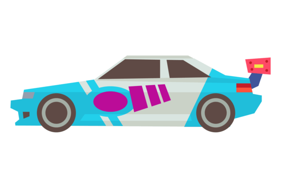 Rally Car Icon Graphics: Toy-Side Racing Illustrations