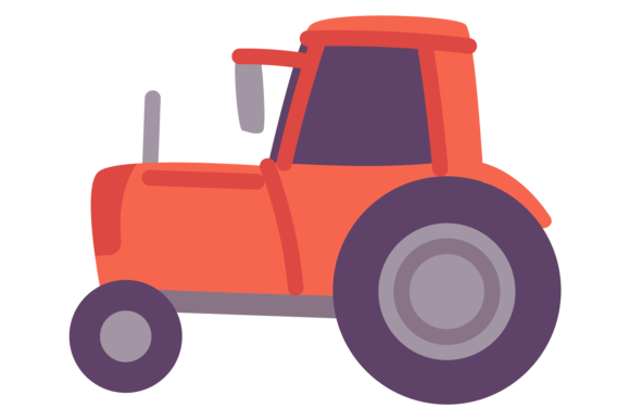Red Tractor Color Icon: Agricultural Graphics & Illustrations