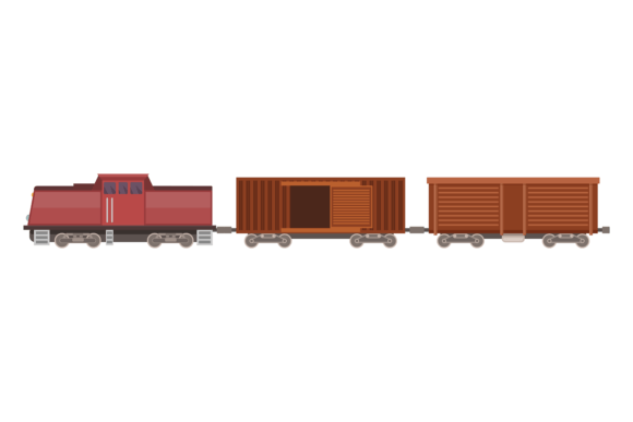 Train and Railroad Wagons. Color Railway Graphics